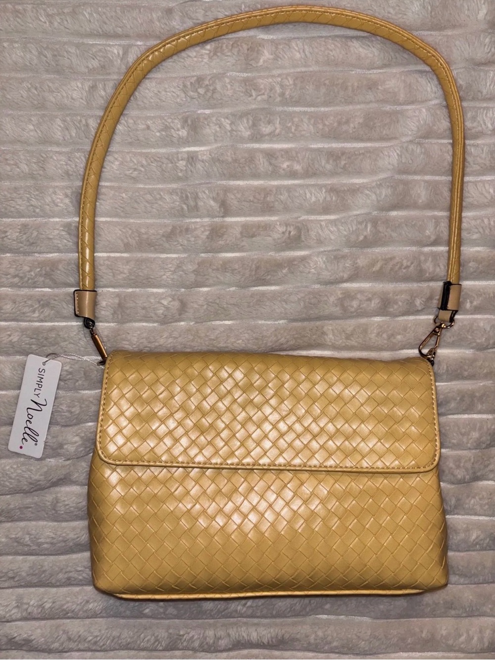 Simply Noelle Woven Shoulder Bag in Mustard Yellow